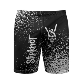 Мужские шорты спортивные с принтом Slipknot и рок символ на темном фоне в Екатеринбурге,  |  | 