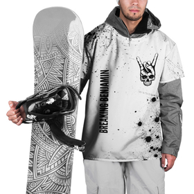 Накидка на куртку 3D с принтом Breaking Benjamin и рок символ на светлом фоне в Кировске, 100% полиэстер |  | Тематика изображения на принте: 