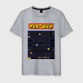 Мужская футболка хлопок с принтом Pac Man на ZX Spectrum , 100% хлопок | прямой крой, круглый вырез горловины, длина до линии бедер, слегка спущенное плечо. | 