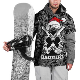 Накидка на куртку 3D с принтом Bad girl with guns in a bandana в Курске, 100% полиэстер |  | Тематика изображения на принте: 