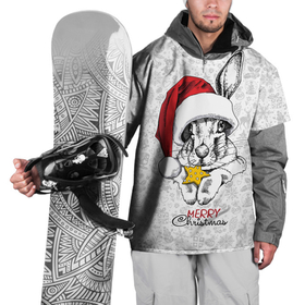 Накидка на куртку 3D с принтом Rabbit with cookies, merry Christmas в Курске, 100% полиэстер |  | Тематика изображения на принте: 