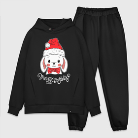 Мужской костюм хлопок OVERSIZE с принтом Merry Christmas, little rabbit в Курске,  |  | 