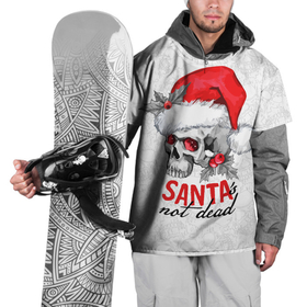 Накидка на куртку 3D с принтом Santa is not dead, skull in red hat в Новосибирске, 100% полиэстер |  | Тематика изображения на принте: 