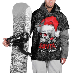 Накидка на куртку 3D с принтом Skull in red hat, Santa is not dead в Новосибирске, 100% полиэстер |  | Тематика изображения на принте: 