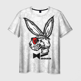 Мужская футболка 3D с принтом Playboy Skull Rabbit 2023 в Курске, 100% полиэфир | прямой крой, круглый вырез горловины, длина до линии бедер | 