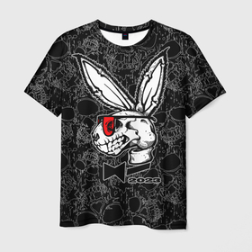 Мужская футболка 3D с принтом Playboy Skull   Rabbit 2023 , 100% полиэфир | прямой крой, круглый вырез горловины, длина до линии бедер | Тематика изображения на принте: 