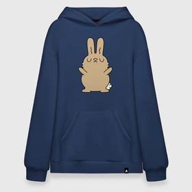 Худи SuperOversize хлопок с принтом Rabbit chill в Петрозаводске, 70% хлопок, 30% полиэстер, мягкий начес внутри | карман-кенгуру, эластичная резинка на манжетах и по нижней кромке, двухслойный капюшон
 | 