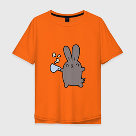 Мужская футболка хлопок Oversize Чайный кролик: в Ухте, 100% хлопок | свободный крой, круглый ворот, “спинка” длиннее передней части |