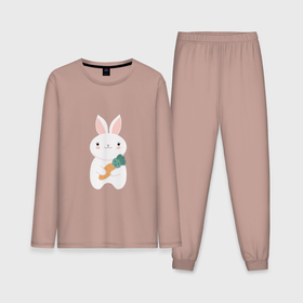 Мужская пижама хлопок (с лонгсливом) с принтом Carrot rabbit в Тюмени,  |  | Тематика изображения на принте: 