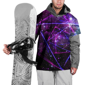 Накидка на куртку 3D с принтом Triangle space   Neon   Geometry в Екатеринбурге, 100% полиэстер |  | 
