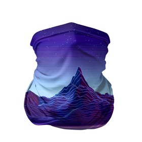 Бандана-труба 3D с принтом Neon mountains   Vaporwave в Тюмени, 100% полиэстер, ткань с особыми свойствами — Activecool | плотность 150‒180 г/м2; хорошо тянется, но сохраняет форму | 