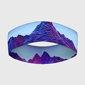 Повязка на голову 3D с принтом Neon mountains   Vaporwave в Белгороде,  |  | 
