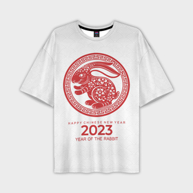 Мужская футболка OVERSIZE 3D с принтом Year of the rabbit, chinese New Year в Белгороде,  |  | 