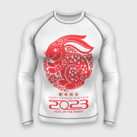 Мужской рашгард 3D с принтом Happy chinese New Year, 2023 year of the rabbit в Екатеринбурге,  |  | 