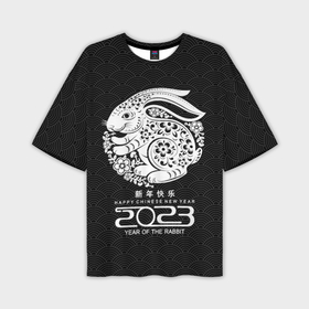 Мужская футболка OVERSIZE 3D с принтом Year of the rabbit, year of the rabbit, 2023 в Белгороде,  |  | 
