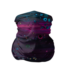 Бандана-труба 3D с принтом Фиолетовые абстрактные волны и камни в Екатеринбурге, 100% полиэстер, ткань с особыми свойствами — Activecool | плотность 150‒180 г/м2; хорошо тянется, но сохраняет форму | 