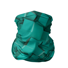 Бандана-труба 3D с принтом Абстрактные сине зелёные кубы в Санкт-Петербурге, 100% полиэстер, ткань с особыми свойствами — Activecool | плотность 150‒180 г/м2; хорошо тянется, но сохраняет форму | Тематика изображения на принте: 