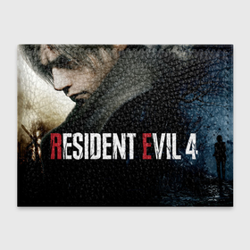 Обложка для студенческого билета с принтом Леон Resident evil 4 remake в Кировске, натуральная кожа | Размер: 11*8 см; Печать на всей внешней стороне | Тематика изображения на принте: 