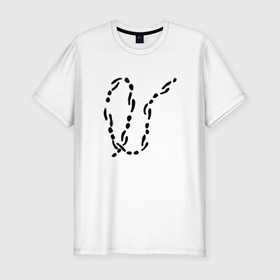 Мужская футболка хлопок Slim с принтом Кроличьи следы в Санкт-Петербурге, 92% хлопок, 8% лайкра | приталенный силуэт, круглый вырез ворота, длина до линии бедра, короткий рукав | 