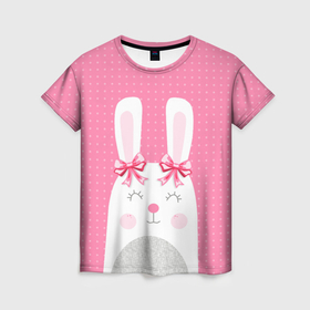 Женская футболка 3D с принтом Миссис кролик в Белгороде, 100% полиэфир ( синтетическое хлопкоподобное полотно) | прямой крой, круглый вырез горловины, длина до линии бедер | 