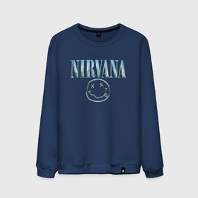 Мужской свитшот хлопок с принтом Nirvana   смайлик в Тюмени, 100% хлопок |  | 