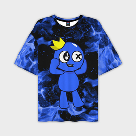 Мужская футболка OVERSIZE 3D с принтом Роблокс: Синий огонь в Белгороде,  |  | 