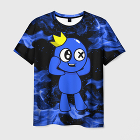 Мужская футболка 3D с принтом Роблокс: Синий огонь в Екатеринбурге, 100% полиэфир | прямой крой, круглый вырез горловины, длина до линии бедер | 