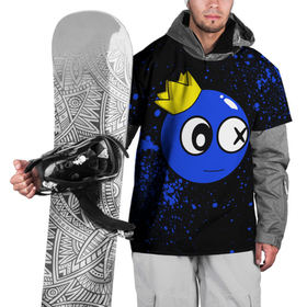 Накидка на куртку 3D с принтом Радужные друзья   Синий в короне в Тюмени, 100% полиэстер |  | Тематика изображения на принте: 