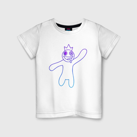 Детская футболка хлопок с принтом Роблокс: Синий неон в Тюмени, 100% хлопок | круглый вырез горловины, полуприлегающий силуэт, длина до линии бедер | 