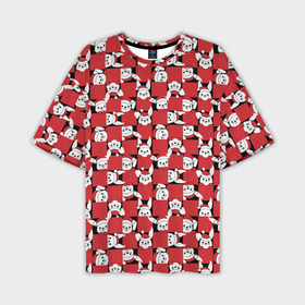Мужская футболка OVERSIZE 3D с принтом Кролики в красных шапках в Белгороде,  |  | 