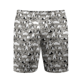 Мужские шорты спортивные с принтом Кролики пятнистые в Тюмени,  |  | Тематика изображения на принте: 