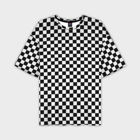 Мужская футболка OVERSIZE 3D с принтом Шахматное пано в Курске,  |  | 