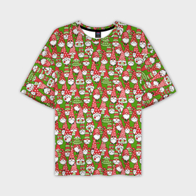 Мужская футболка OVERSIZE 3D с принтом Рождественские гномы ,  |  | 