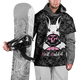 Накидка на куртку 3D с принтом Hell rabbit, year of the rabbit в Екатеринбурге, 100% полиэстер |  | 