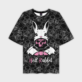 Мужская футболка OVERSIZE 3D с принтом Hell rabbit, year of the rabbit в Белгороде,  |  | 