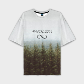 Мужская футболка OVERSIZE 3D с принтом Бесконечный лес в Курске,  |  | 
