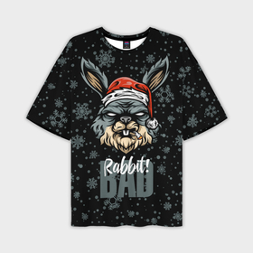 Мужская футболка OVERSIZE 3D с принтом Santa Rabbit. Bad Santa. в Екатеринбурге,  |  | 