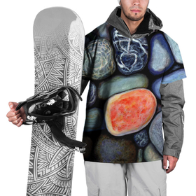 Накидка на куртку 3D с принтом Цветные камушки в Кировске, 100% полиэстер |  | 