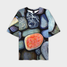 Мужская футболка OVERSIZE 3D с принтом Цветные камушки в Кировске,  |  | 