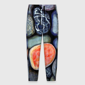 Мужские брюки 3D с принтом Цветные камушки в Кировске, 100% полиэстер | манжеты по низу, эластичный пояс регулируется шнурком, по бокам два кармана без застежек, внутренняя часть кармана из мелкой сетки | 