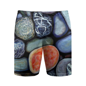 Мужские шорты спортивные с принтом Цветные камушки в Кировске,  |  | 