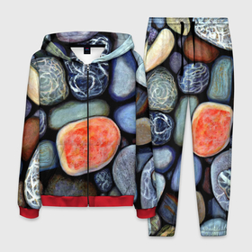 Мужской костюм 3D с принтом Цветные камушки в Кировске, 100% полиэстер | Манжеты и пояс оформлены тканевой резинкой, двухслойный капюшон со шнурком для регулировки, карманы спереди | 