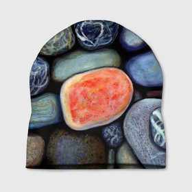 Шапка 3D с принтом Цветные камушки в Кировске, 100% полиэстер | универсальный размер, печать по всей поверхности изделия | 