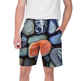 Мужские шорты 3D с принтом Цветные камушки в Кировске,  полиэстер 100% | прямой крой, два кармана без застежек по бокам. Мягкая трикотажная резинка на поясе, внутри которой широкие завязки. Длина чуть выше колен | 