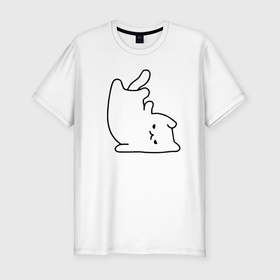 Мужская футболка хлопок Slim с принтом Котик   акробатический этюд в городе Новоалтайск, 92% хлопок, 8% лайкра | приталенный силуэт, круглый вырез ворота, длина до линии бедра, короткий рукав | Тематика изображения на принте: 