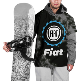 Накидка на куртку 3D с принтом Fiat в стиле Top Gear со следами шин на фоне , 100% полиэстер |  | Тематика изображения на принте: 