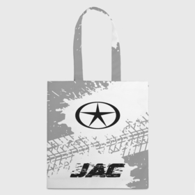 Шоппер 3D с принтом JAC speed шины на светлом: символ, надпись в Екатеринбурге, 100% полиэстер | Плотность: 200 г/м2; Размер: 34×35 см; Высота лямок: 30 см | 