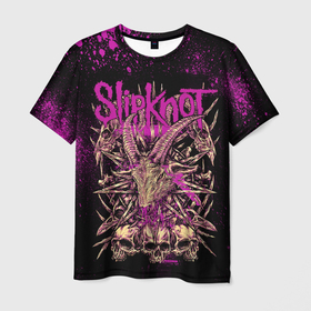 Мужская футболка 3D с принтом Slipknot Pink в Рязани, 100% полиэфир | прямой крой, круглый вырез горловины, длина до линии бедер | 