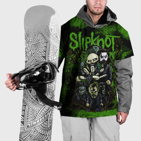 Накидка на куртку 3D с принтом Slipknot green art в Новосибирске, 100% полиэстер |  | Тематика изображения на принте: 