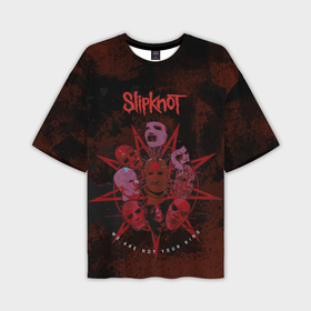 Мужская футболка oversize 3D с принтом Slipknot red  satan в Новосибирске,  |  | 